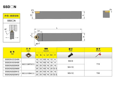 45 degree CNC tool holder SSDCN2020K09 external turning tool Shandong Denso Pricision Tools Co.,Ltd.