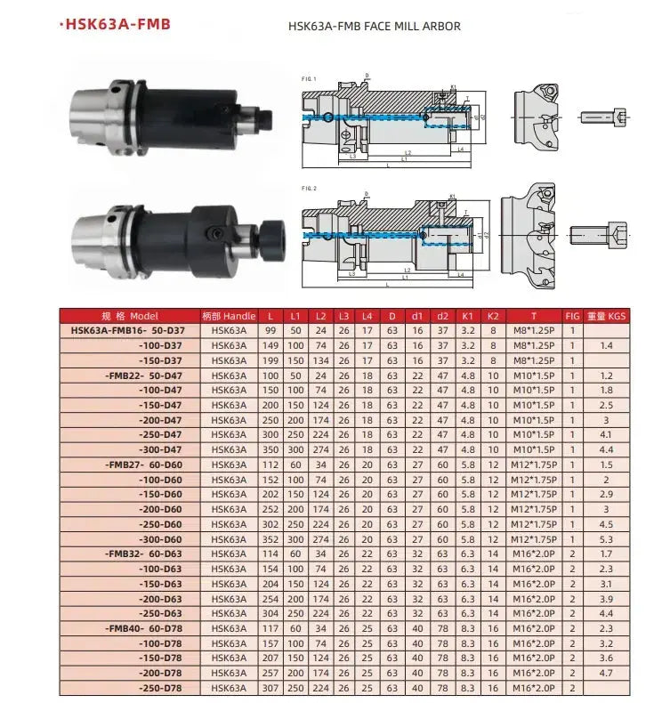 HSK63A-FMB face milling cutter head cutter holder hsk milling chuck Shandong Denso Pricision Tools Co.,Ltd.