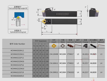 CNC lathe tool cylindrical turning tool holder MCMNN2020K12 Chamfer turning tool holder Shandong Denso Pricision Tools Co.,Ltd.