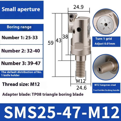 6005 Fine Boring ToolsFine Boring HeadAdjustable Double Edge Rough Boring Center Boring HeadTungsten Carbide ShankEWN Small Bore Boring Heads Shandong Denso Pricision Tools Co.,Ltd.