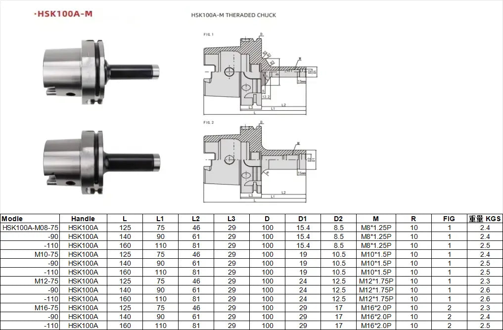 HSK100A HSK63A Locking Threaded Shank M8 M16 High Precision Interchangeable Locking Thread Boring Shanks Shandong Denso Pricision Tools Co.,Ltd.