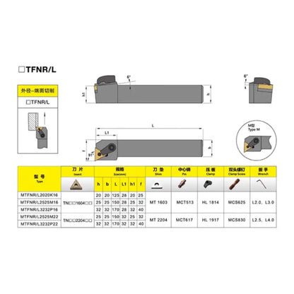 MTFNR/L External Turning Tool Holder CNC Cutting Tool Cutter Bar (for TNMG carbide insert) Shandong Denso Pricision Tools Co.,Ltd.