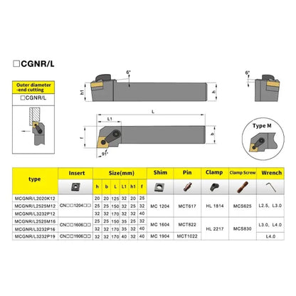 MCGNR/L External Turning Tool Holder CNC Cutting Tool Cutter Bar (for CNMG carbide insert) Shandong Denso Pricision Tools Co.,Ltd.