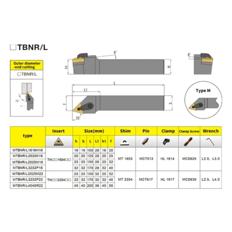 MTBNR/L External Turning Tool Holder Lathe Cutting Tools (for TNMG carbide insert) Shandong Denso Pricision Tools Co.,Ltd.