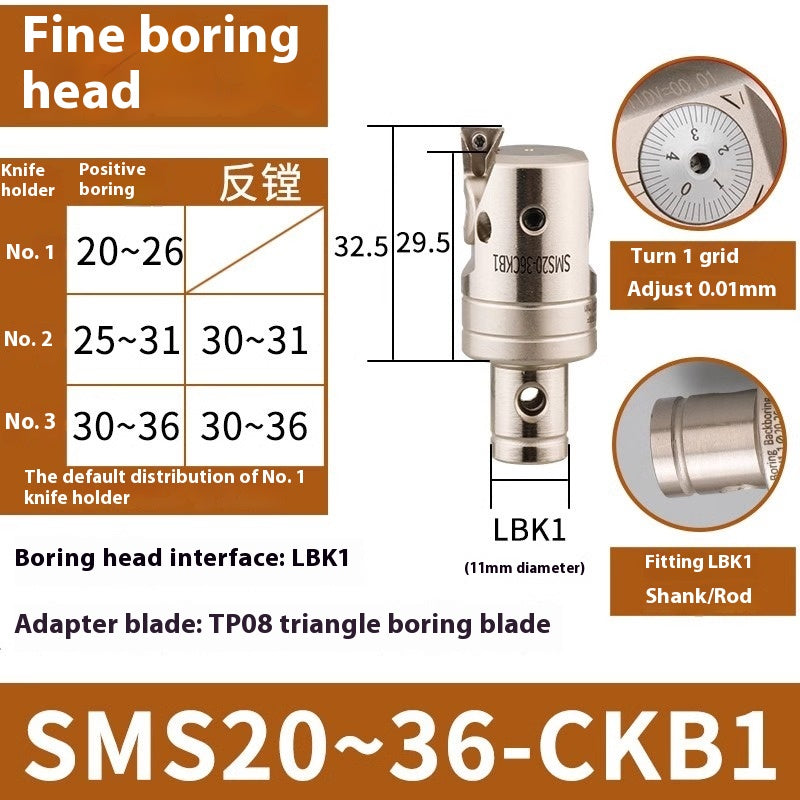 6005 Fine Boring ToolsFine Boring HeadAdjustable Double Edge Rough Boring Center Boring HeadTungsten Carbide ShankEWN Small Bore Boring Heads Shandong Denso Pricision Tools Co.,Ltd.