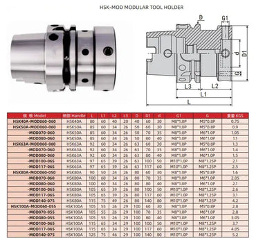 HSK-MOD flange shank adjustable modular type Shandong Denso Pricision Tools Co.,Ltd.