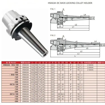 HSK100A 63A High Precision Pull Back Toolholder DC04 DC06 DC08 DC12 Shandong Denso Pricision Tools Co.,Ltd.