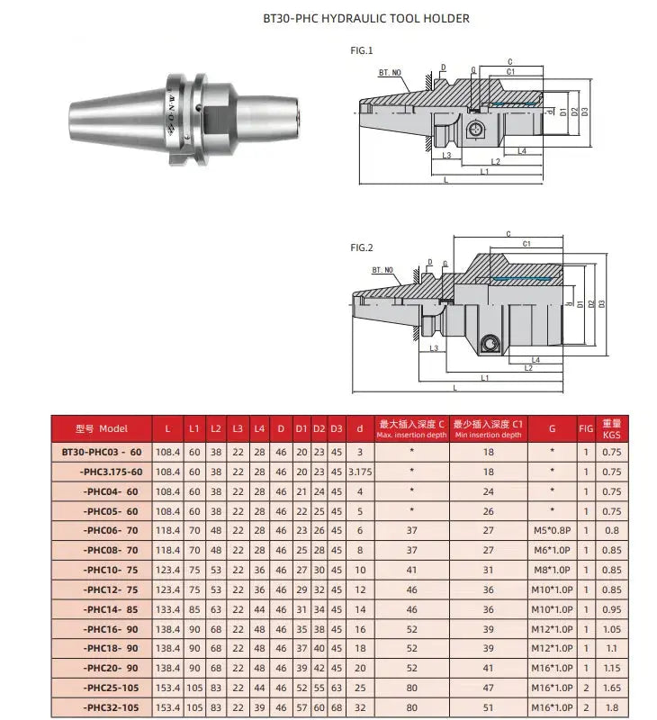 BT50 BT40 BT30 Hydraulic toolholder PHC imported high precision hydraulic toolholder Hydraulic toolholder Shandong Denso Pricision Tools Co.,Ltd.