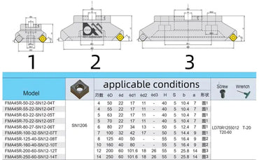 SNGX1206 SNMX milling cutter disk FMA45R-50/63/80/100/160-SN12-04T 05T FMA series Shandong Denso Pricision Tools Co.,Ltd.