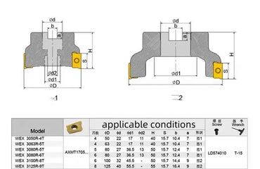 WEX flat milling cutter disc APKT1705 Teguco milling cutter disc WEX for AXMT1705 inserts TFM90 for APKT1705 inserts Shandong Denso Pricision Tools Co.,Ltd.