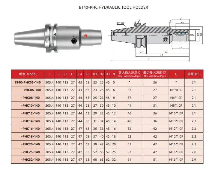 BT50 BT40 BT30 Hydraulic toolholder PHC imported high precision hydraulic toolholder Hydraulic toolholder Shandong Denso Pricision Tools Co.,Ltd.