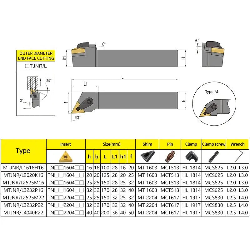 MTJNR/L External Turning Tool Holder CNC Cutting Tool Cutter Bar (for TNMG carbide insert) Shandong Denso Pricision Tools Co.,Ltd.