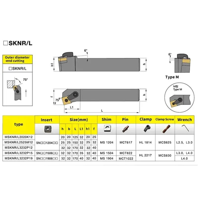 MSKNR/L External Turning Tool Holder Lathe Cutting Tools (for SNMG carbide insert) Shandong Denso Pricision Tools Co.,Ltd.