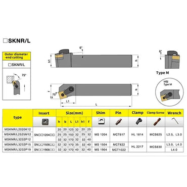 MSKNR/L External Turning Tool Holder Lathe Cutting Tools (for SNMG carbide insert) Shandong Denso Pricision Tools Co.,Ltd.