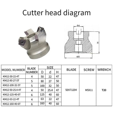 China produces CNC tools Save 90% of costs Customizable KM12 45degree Cutting Adapter CNC Lathe Machine Face Milling Cutter Head (for SEKT1204 carbide insert) Shandong Denso Pricision Tools Co.,Ltd.