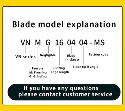 3002-VNMG turning blades for external circular aluminum parts with diamond-shaped tool holders