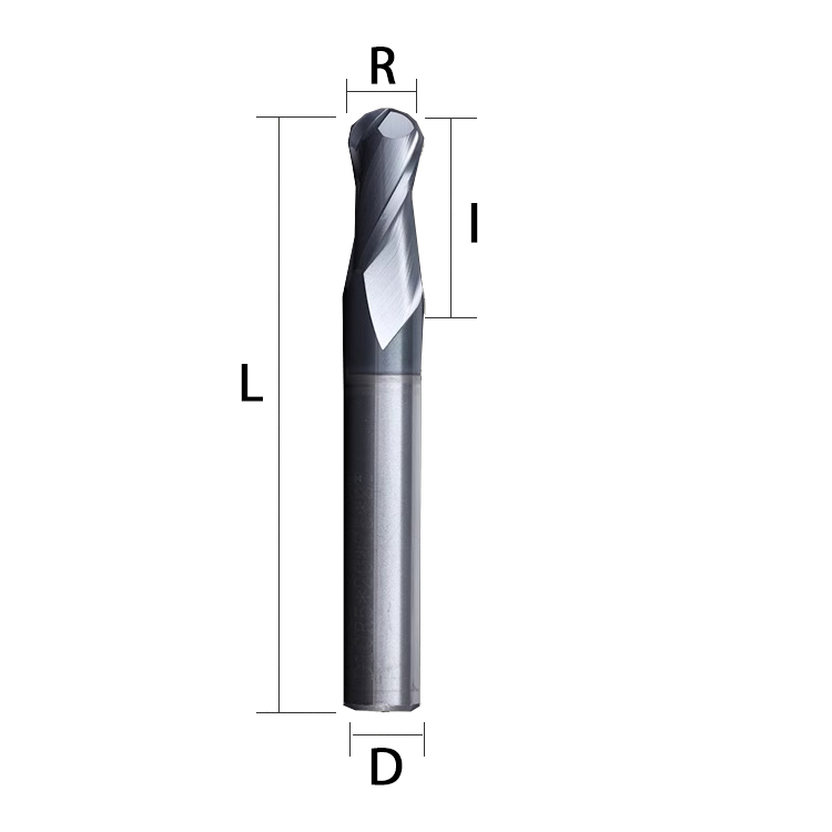 70 degree ball cutter ball end mill tungsten steel alloy milling cutter steel with black nano coating high hardness R1R2R3R4R5R6 Shandong Denso Pricision Tools Co.,Ltd.