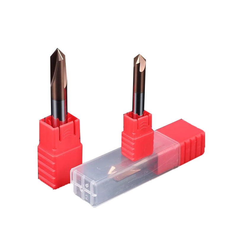 90° steel chamfering cutter tungsten steel alloy coated end mill 90° three flute straight flute chamfering milling cutter CNC cutting tool Shandong Denso Pricision Tools Co.,Ltd.