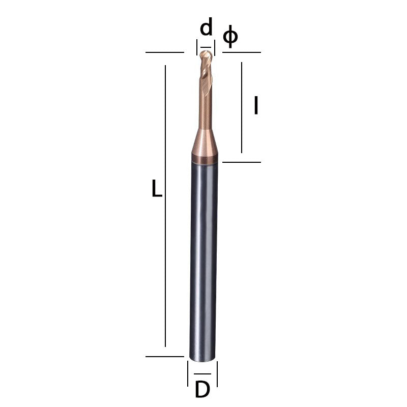 55 degree ball head deep groove milling cutter, tungsten steel alloy ball cutter, 2-edge extended end milling cutter, CNC cutting tool for coated steel Shandong Denso Pricision Tools Co.,Ltd.