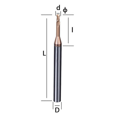 55 degree ball head deep groove milling cutter, tungsten steel alloy ball cutter, 2-edge extended end milling cutter, CNC cutting tool for coated steel Shandong Denso Pricision Tools Co.,Ltd.