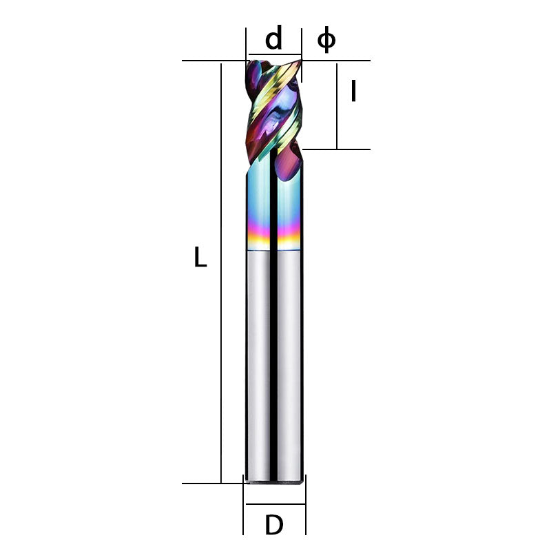 3-blade short blade U-groove aluminum milling cutter, high-efficiency tungsten steel alloy milling cutter, special high gloss extended end milling cutter for aluminum alloy milling Shandong Denso Pricision Tools Co.,Ltd.