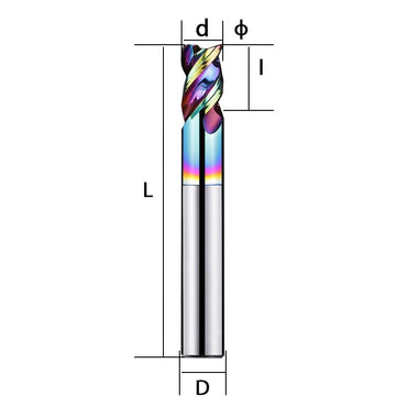 3-blade short blade U-groove aluminum milling cutter, high-efficiency tungsten steel alloy milling cutter, special high gloss extended end milling cutter for aluminum alloy milling Shandong Denso Pricision Tools Co.,Ltd.