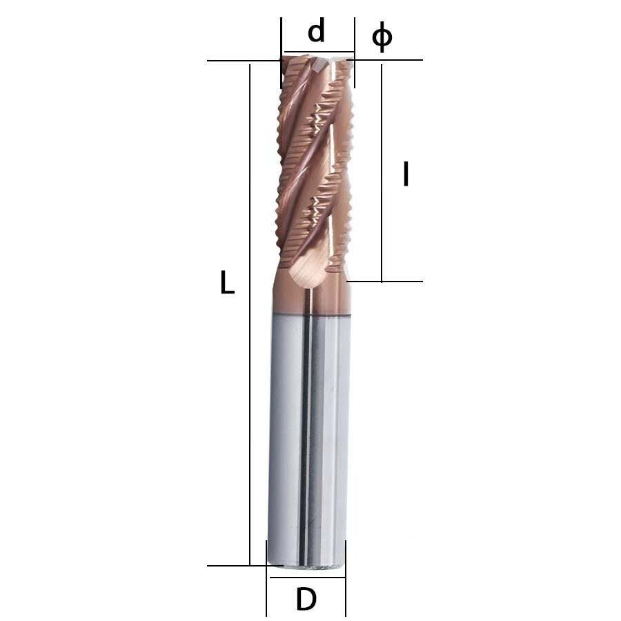 55 degree rough skin milling cutter for steel, tungsten steel alloy, 4-blade coating, wave edge extended end milling cutter Shandong Denso Pricision Tools Co.,Ltd.