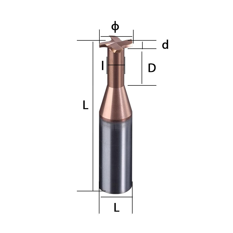 Steel T-shaped cutter, T-shaped milling cutter, tungsten steel hard alloy coated T-shaped groove cutter, integral 4-blade CNC cutting tool Shandong Denso Pricision Tools Co.,Ltd.