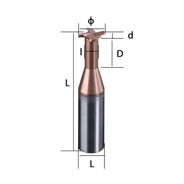 Steel T-shaped cutter, T-shaped milling cutter, tungsten steel hard alloy coated T-shaped groove cutter, integral 4-blade CNC cutting tool Shandong Denso Pricision Tools Co.,Ltd.