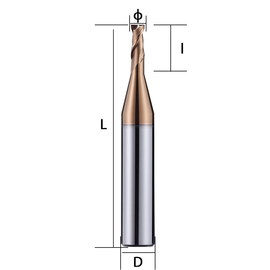 55 degree 2-edge decimal point milling cutter, tungsten steel alloy keyway end milling cutter, two edge flat bottom extended coating steel Shandong Denso Pricision Tools Co.,Ltd.