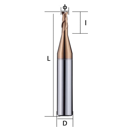 55 degree 2-edge decimal point milling cutter, tungsten steel alloy keyway end milling cutter, two edge flat bottom extended coating steel Shandong Denso Pricision Tools Co.,Ltd.