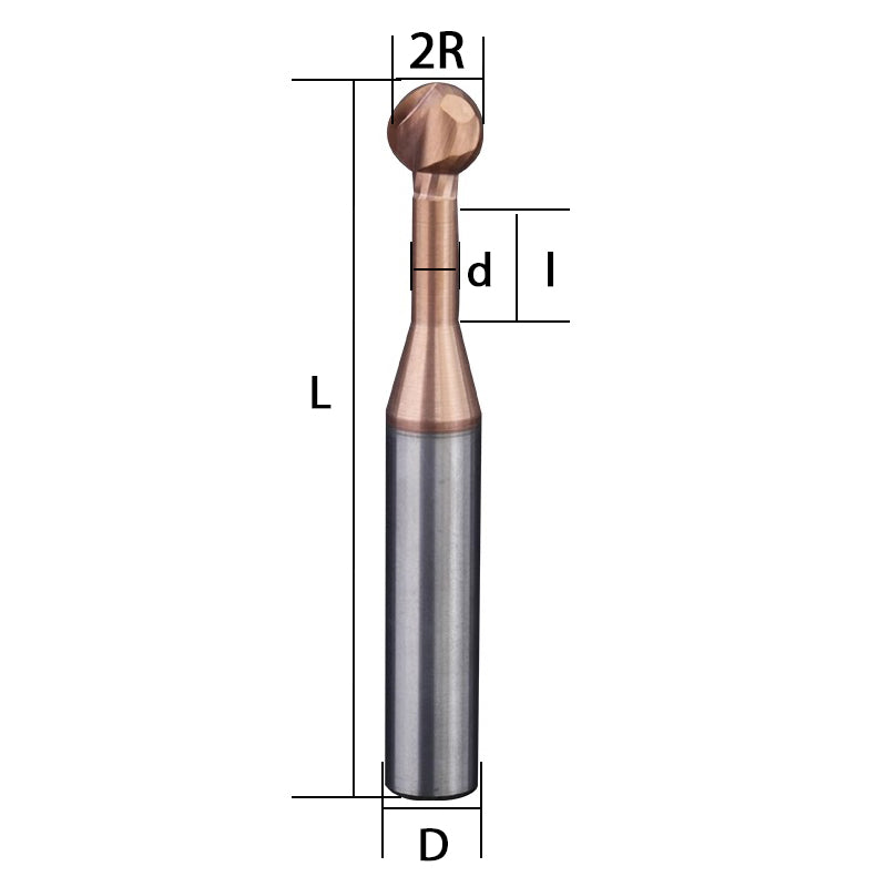 Steel lollipop ball end milling cutter ball cutter tungsten steel alloy coated steel straight shank end milling cutter CNC tool Shandong Denso Pricision Tools Co.,Ltd.