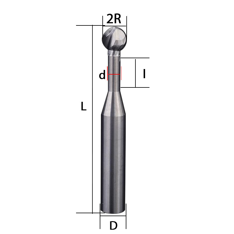 Aluminium lollipop ball end milling cutter ball cutter tungsten steel alloy coated steel straight shank end milling cutter CNC tool Shandong Denso Pricision Tools Co.,Ltd.