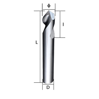 Aluminum centering drill 90 degrees tungsten steel alloy 60 degrees 120 degrees 2-blade fixed point center drill positioning aluminum chamfering milling cutter Shandong Denso Pricision Tools Co.,Ltd.